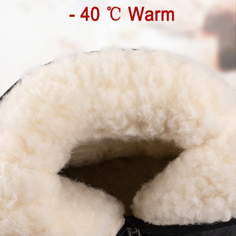 Men Winter Snow Boots Waterproof Non-slip Warm for -40 Degrees