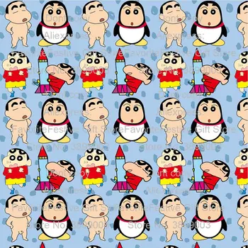 

Cartoon Anime Crayon Shin Chan Cartoon polyster Fabric Kids Cotton Patchwork Cloth DIY Sewing Quilting Fat Quarters Material