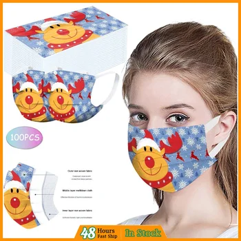 

Children adult 100PC Disposable Face Masks 3 Layer dustproof Safety Air Fog Fabric Meltblown Dustproof Cartoon colour mascarilla