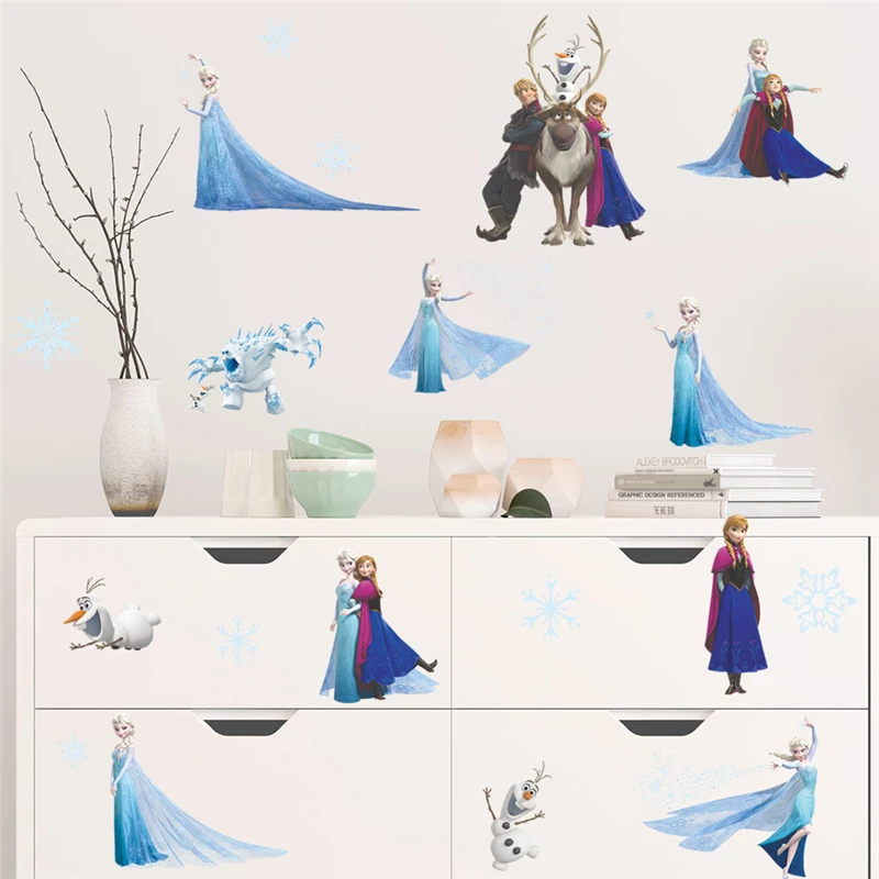 25*70 см Дисней замороженные принцесса настенные наклейки детские комнаты мультяшное украшение для дома Эльза Анна наклейки на стену ПВХ художественная Мураль Сделай Сам обои