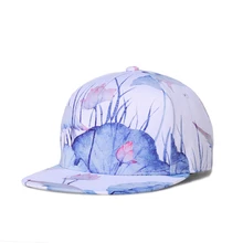 Exclusive Design Lotus Leaf 3D Printing Women Hip Hop Cap Spring Summer Autumn