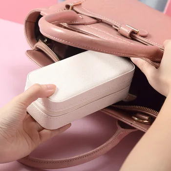

2020 Universal Jewelry Organizer Display Travel Jewelry Case Boxes Portable Mini Jewelry Box Leather Storage Zipper Jewelers