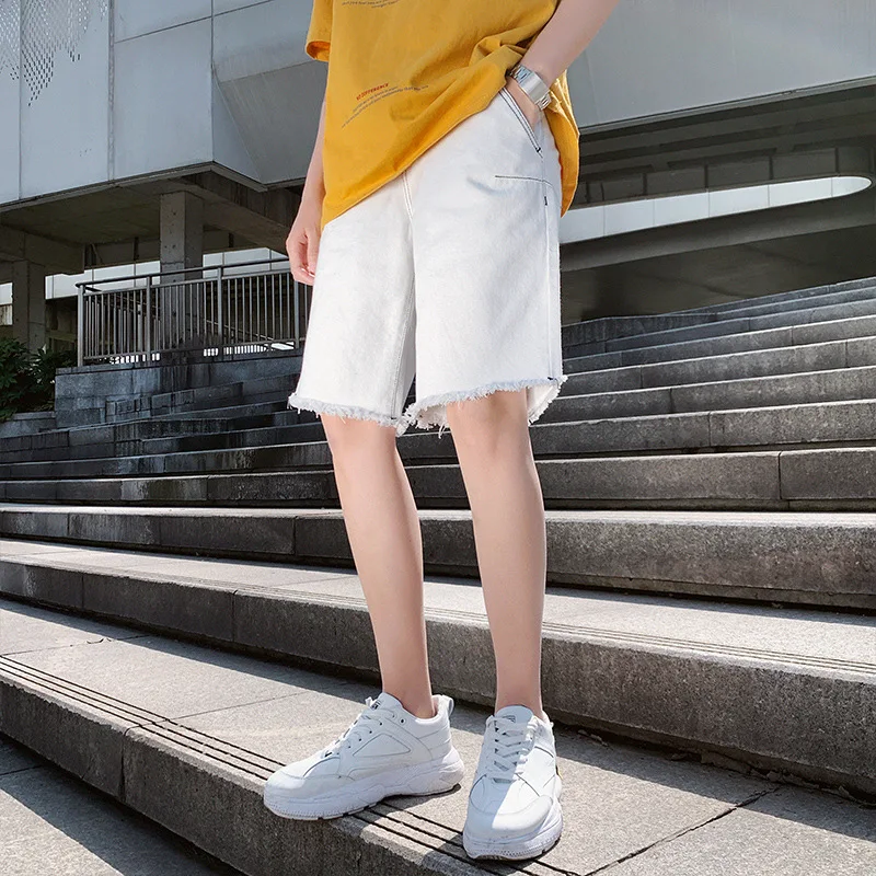 Summer New Men's Leisure Stretch Ripped Short Jeans Fashion Casual Slim Fit Cotton Breathable Denim Shorts Male Clothes Summer New Men's Leisure Stretch Ripped Short Jeans Fashion Casual Slim Fit Cotton Breathable Denim Shorts Male Clothes