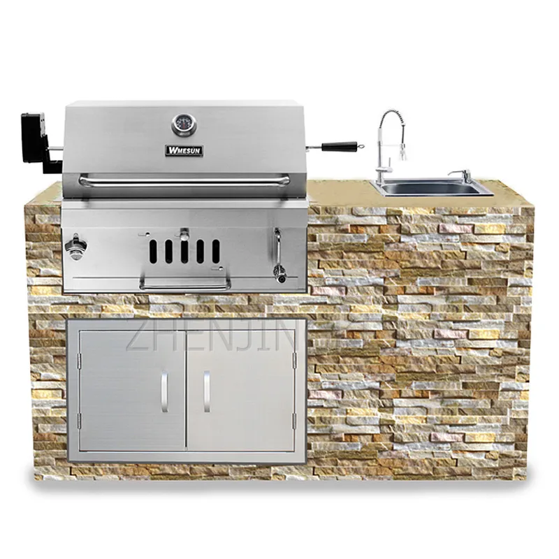 Multifunction Stainless Steel  Charcoal Barbecue Machine Villa Outdoor Embedded  Courtyard Garden Roast Meat Cooking Appliances 2