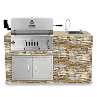 Multifunction Stainless Steel  Charcoal Barbecue Machine Villa Outdoor Embedded  Courtyard Garden Roast Meat Cooking Appliances 2