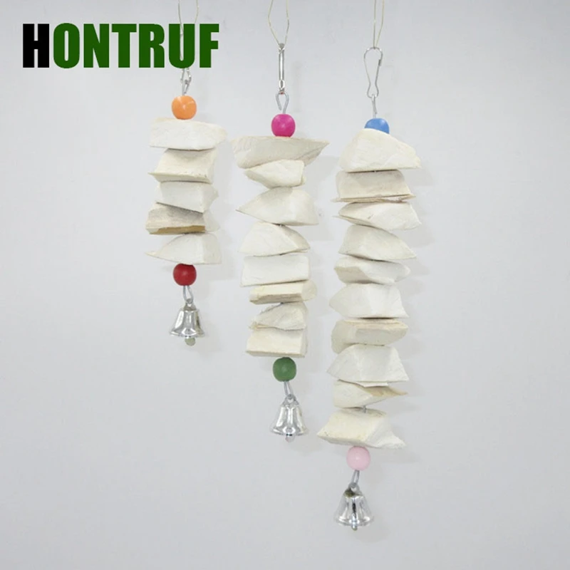 

Parrot toy Bird supplies Large medium and small parrot calcium supplement cuttlefish bone bite string Pet bird calcium bite