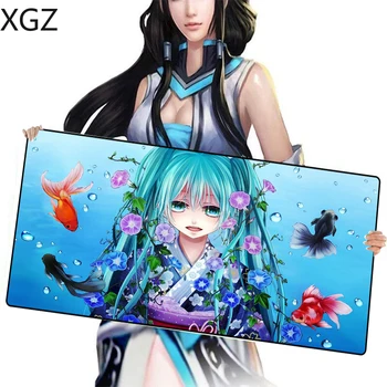 

XGZ Game Player Mouse Pad Seam Animation Hatsune Miku Beautiful Mousepad Computer Desk Mat Rubber Non-slip Lol Csgo Dota Gamer