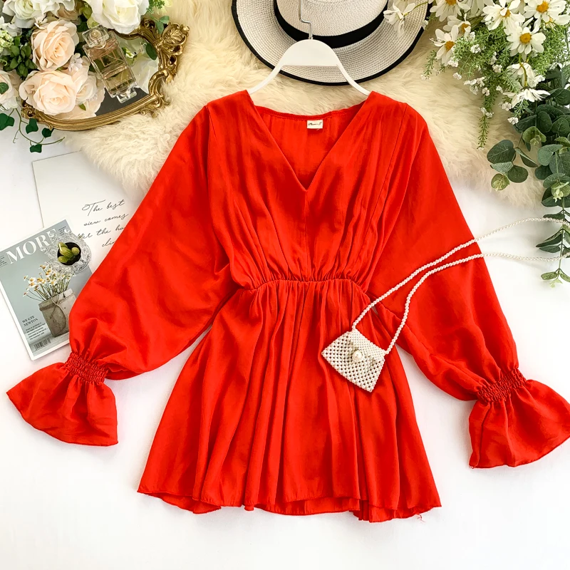  2019 new fashion women's Autumn V-neck shirt women blouses womens shirts