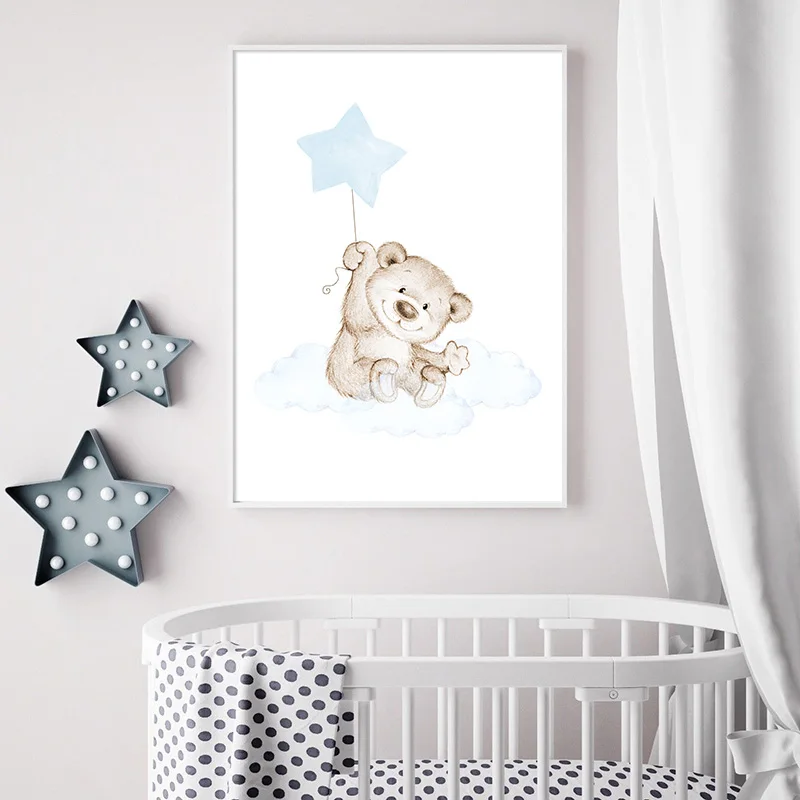 Moon-Star-Bear-Child-Wall-Poster-Canvas-Art-Print-Simple-Cartoon-Painting-Nordic-Kids-Decoration-Picture (2)