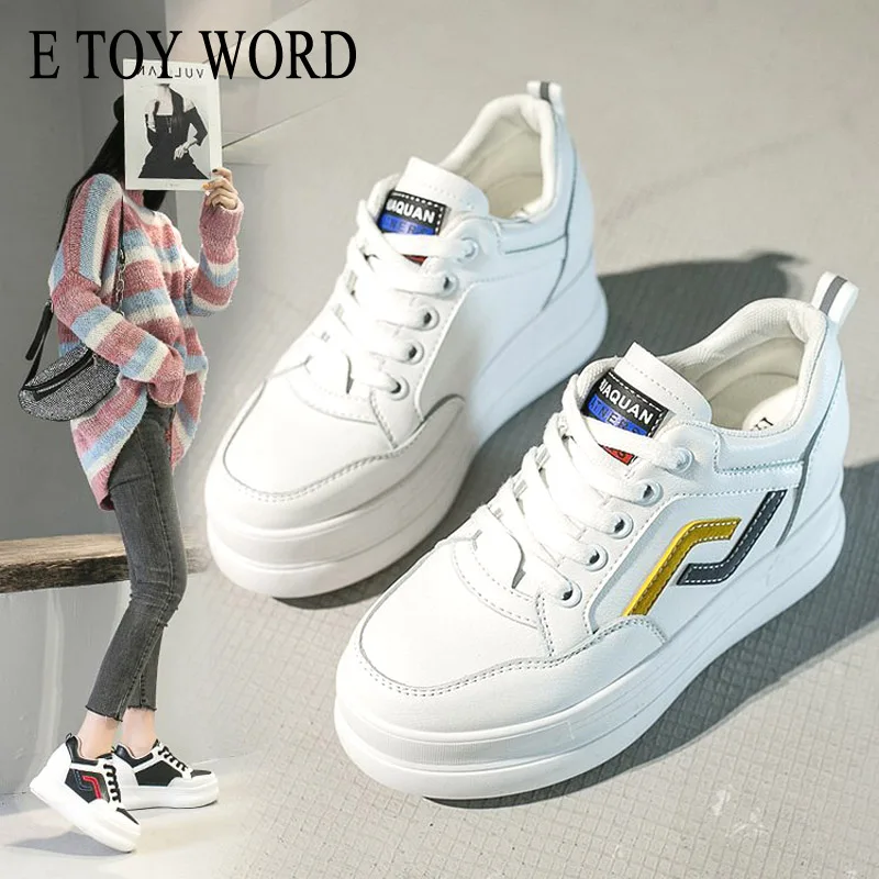 

E TOY WORD Height Increasing small white shoes women 2020 spring new thick bottom shoes breathable sports casual women shoes
