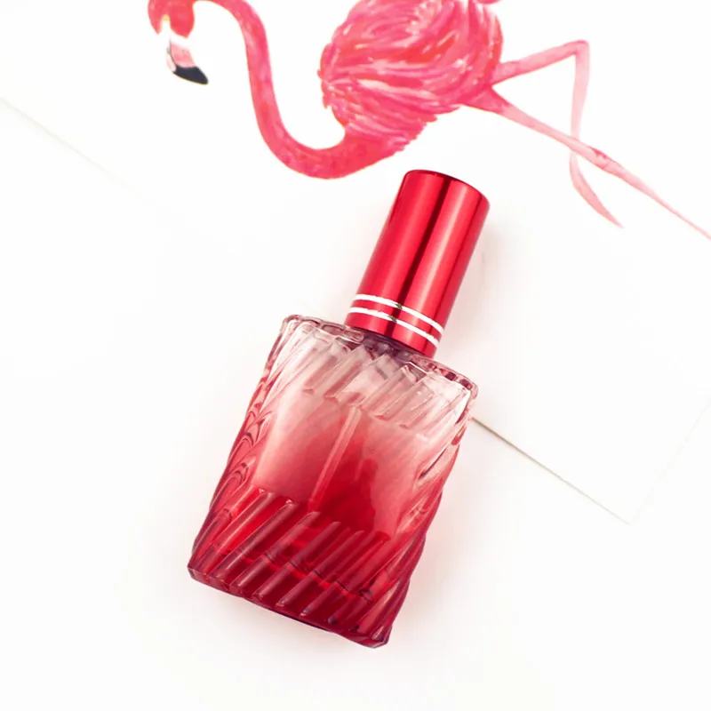 1 шт. 15 мл цветная стеклянная бутылка для духов с распылителем мини многоразовая пустая дорожная бутылка-контейнер для косметики - Цвет: Красный