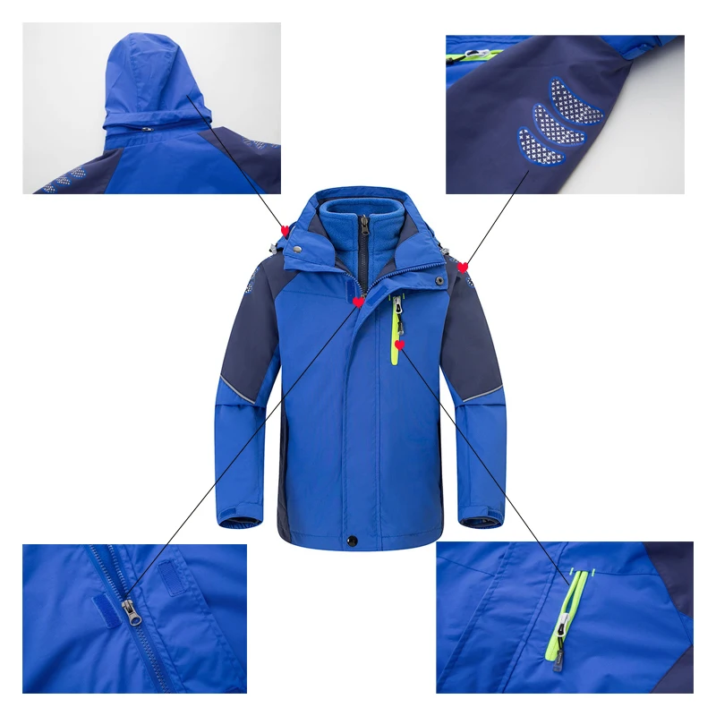 TRVLWEGO/куртка для пеших прогулок и штаны для девочек, зимний теплый костюм для отдыха на природе, ветрозащитная верхняя одежда для детей, лыжные комплекты для мальчиков
