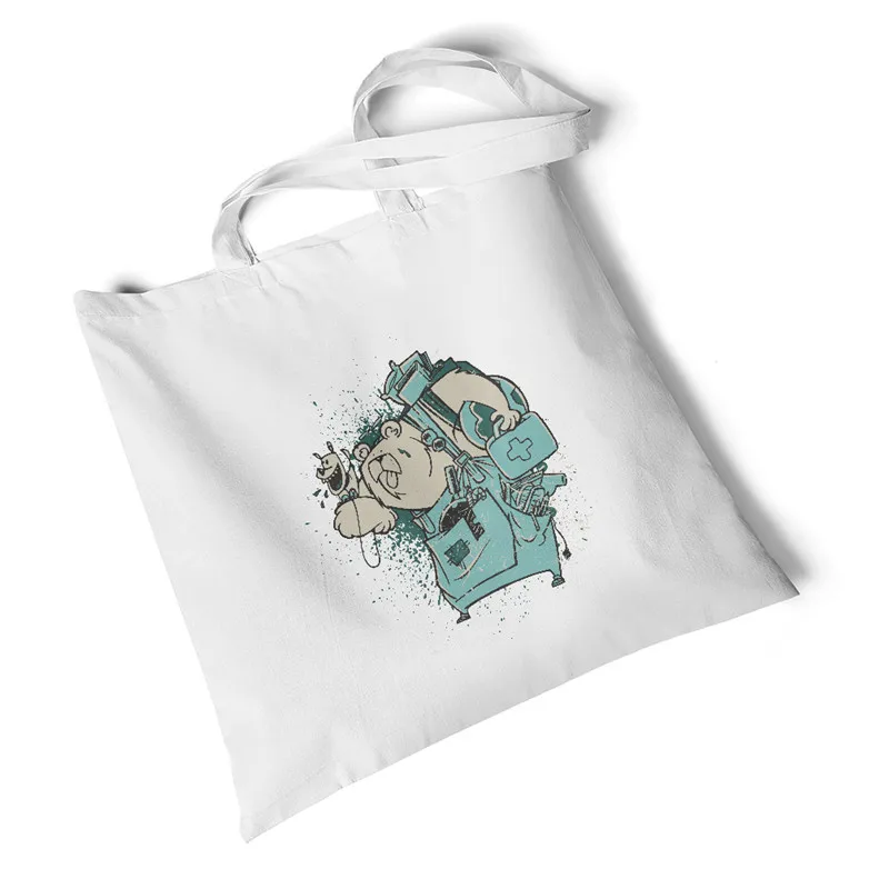 Холщовая Сумка для покупок многоразовая сумка через плечо сумка с забавным животным принтом холщовые сумки на плечо дорожная складная сумка