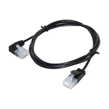 

CY Ultra Slim Cat6 Ethernet Cable RJ45 Right Angled to Straight UTP Network Cable Patch Cord Cat6a Lan for Laptop Router TV BOX