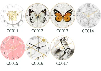 

Creative Butterfly Horse Crack Marble Art Wall Clock Acrylic Silent Clock Living Room Bedroom Decorative Clock Home Decor