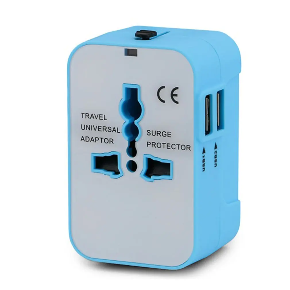 blue WTA-502U 2USB многофункциональный дорожный переключатель вилка многофункциональное преобразование европейский стандартный штекер конвертер - Цвет: blue