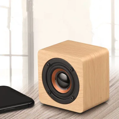 

Wood Mini Bluetooth stereo speaker Mobile Wooden Subwoofer Gift Customized Portable Audio Sound column For TV PC phone Table