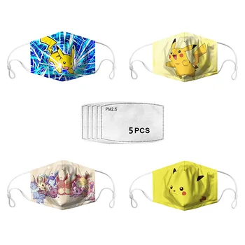 

Pokemon Go Pikachu Mask Reusable Child Adult Face Mask Washable Dust-Proof Mask Replaceable PM2.5 Filter Christmas Birthday Gift