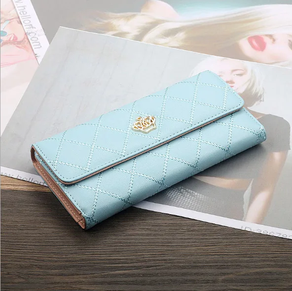 2light blue Женский кошелек, сумка для мобильного телефона, фирменный дизайн, Женский кошелек из искусственной кожи, длинные женские кошельки и кошельки, женский тонкий держатель для карт, кошелек - Цвет: 2light blue