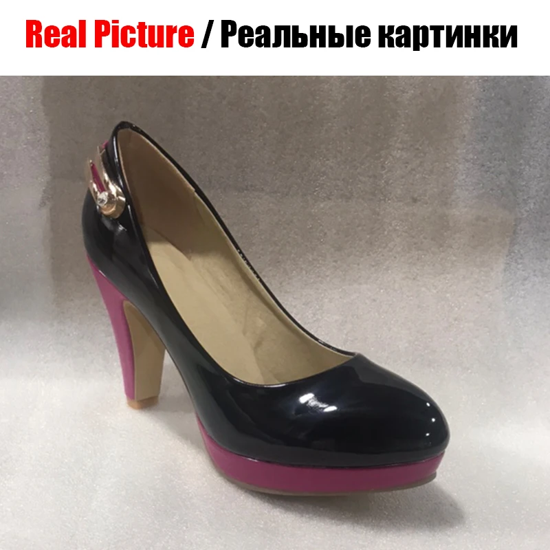 BONJOMARISA/весенние женские туфли лодочки смешанных цветов на платформе большие
