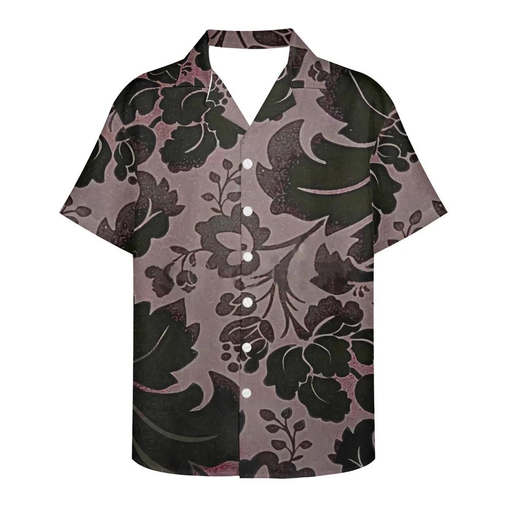 Samoan Puletasi Vintage Polynesian Tribal Floral Print Short Sleeve Match Men Shirts Tops Island Wear Viking Clothes