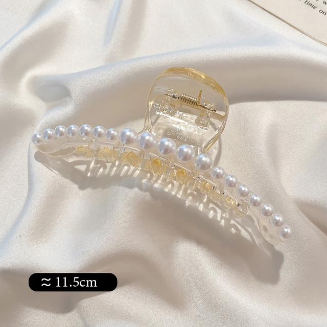 Pearl Hair Claw For Women Ladies Makeup Hair Barrettes Hair Accessories Korean Cross Crab Hair Clip Fashion Girl Headwear