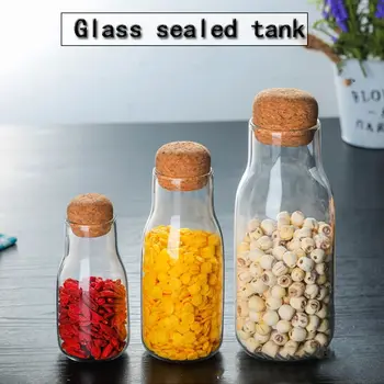 

Transparent Glass Seasoning Teapot Storage Tank Storage Bottle Home Decoration Food Container Kitchen Storage Tool^