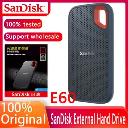 SanDisk – disque dur externe SSD E60, USB 500 type c, 1 to, 2 to, 3.1 go, jusqu'à 500 mo/s, pour ordinateur portable et système Mac 