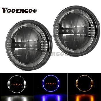 

New Car accessories 7 Inch Led Headlights DRL Halo Amber Turn Light for Jeep Wrangler JK TJ CJ LJ Rubicon Sahara Unlimited