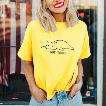 

2020 summer cotton yellow women nope not today t shirt graphic t-shirts custom tee tops customization dropshipping tshirts