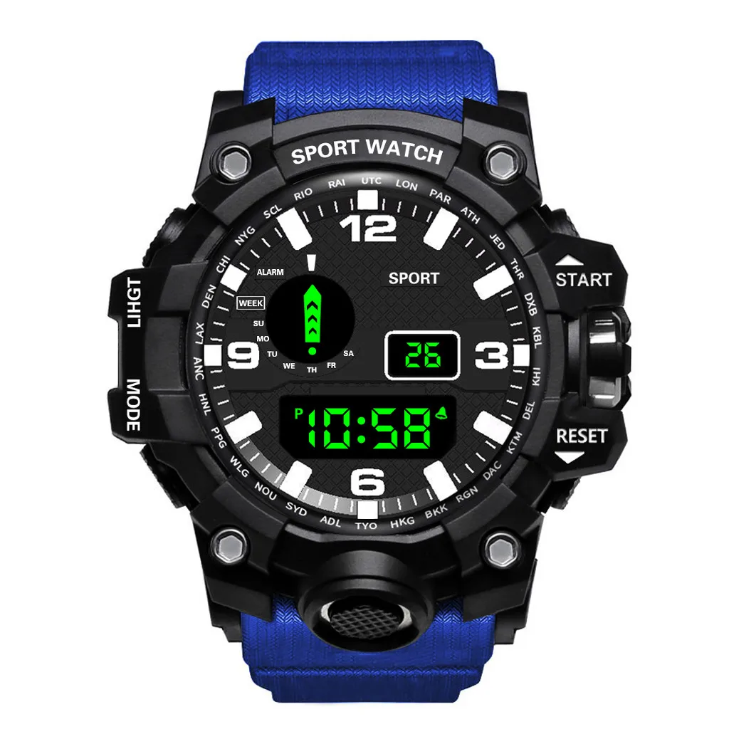 Роскошные Аналоговые Цифровые Военные стильные мужские электронные часы мужские часы спортивные цифровые светодиодный водонепроницаемые наручные часы Relogio