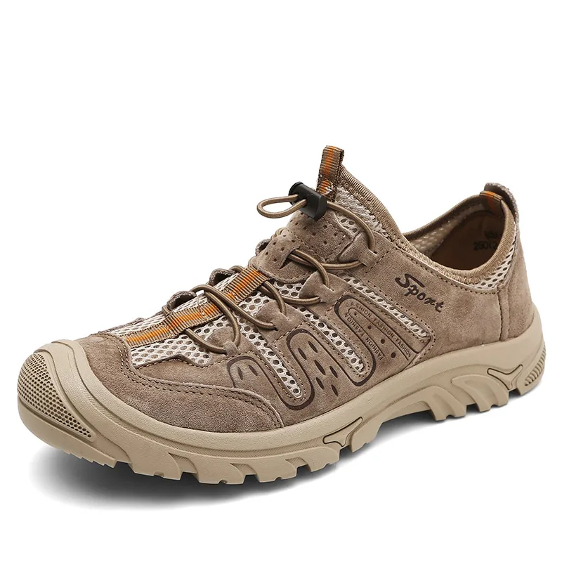 Season Breathable Outdoor Upstream Shoes Hiking Men's Soft Driving Handmade Chaussure Homme Net Surface Loafers % | Обувь