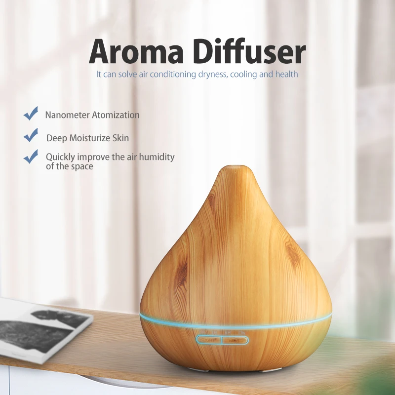 

GX.Diffuser 300ML Ultrasonic Air Humidifier 7 Color Lights Cool Mist Maker Aromatherapy Diffuser Essential Oil Aroma Diffuser