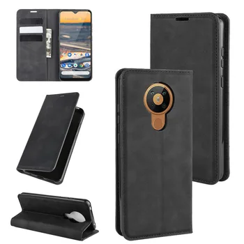 

Retro Skin Felling Leather Case for Nokia 5.3 Flip Cover Case Wallet Stand Style PU + TPU Protective Shell