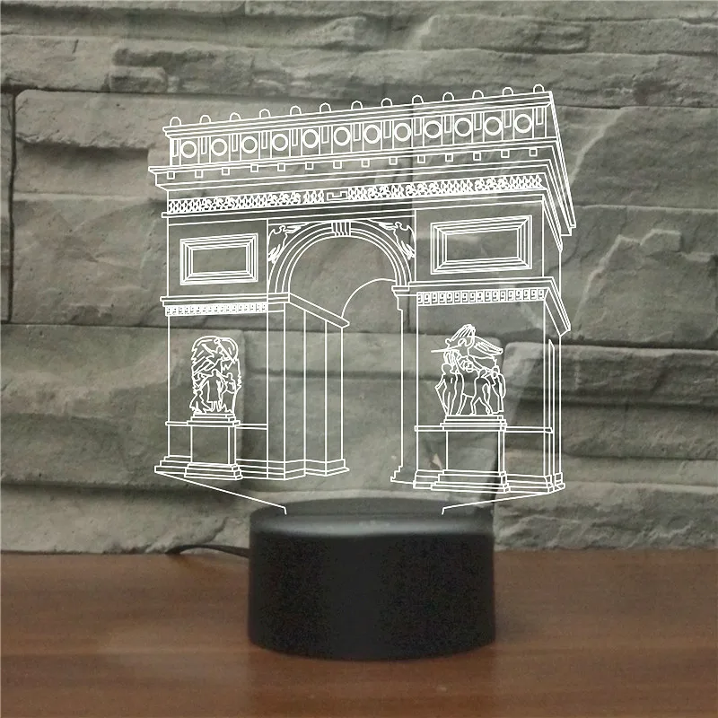 [Семь Неоновые] Триумфальная арка акриловый 7 Цвета настольная лампа 3D лампа Новинка подарок светодиодный ночной Светильник Тысячелетний сокол светильник