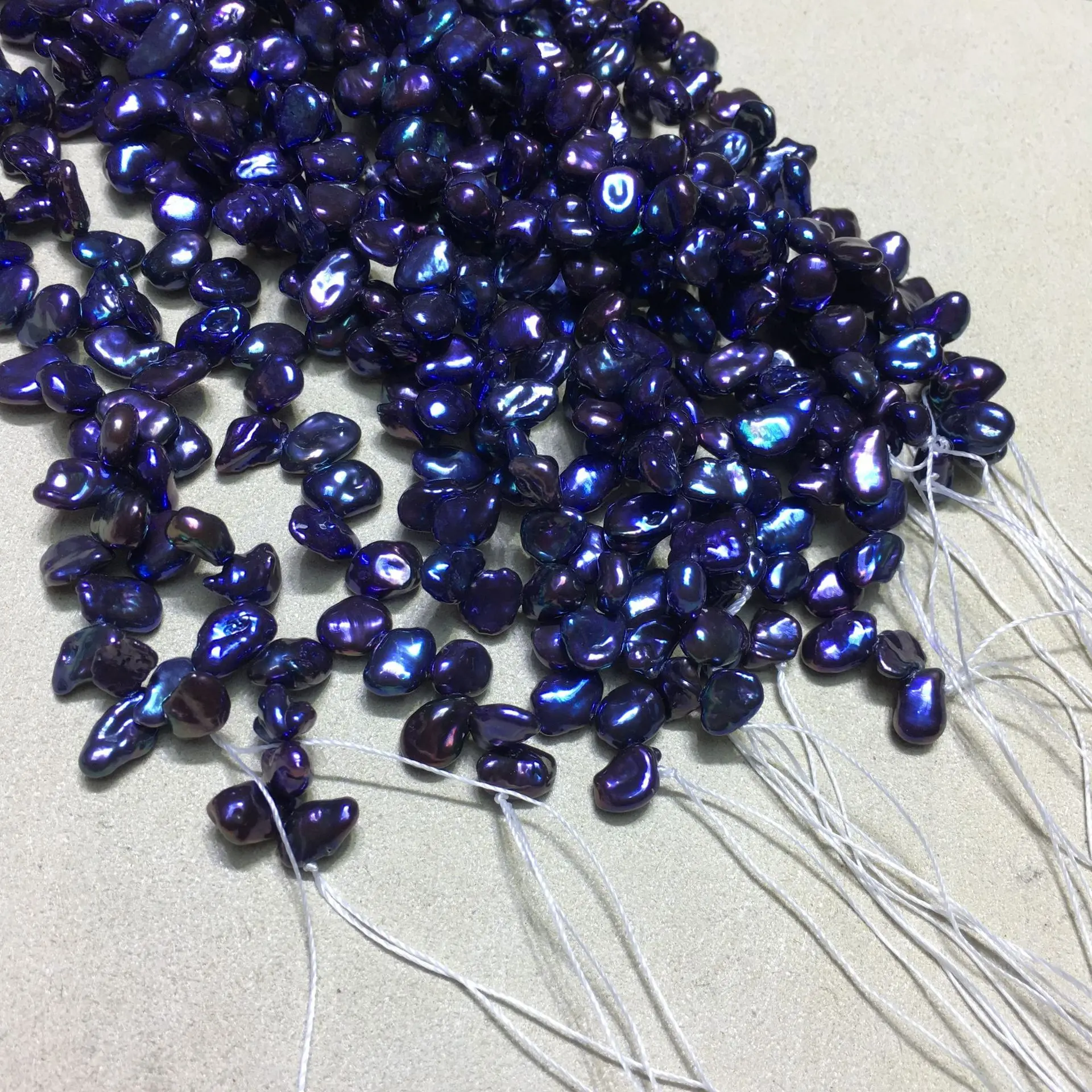 Billige Eine tasche von 90 stücke, 5mm Pfau blau süßwasser perle Barock halbzeuge diy schmuck raw material perlen