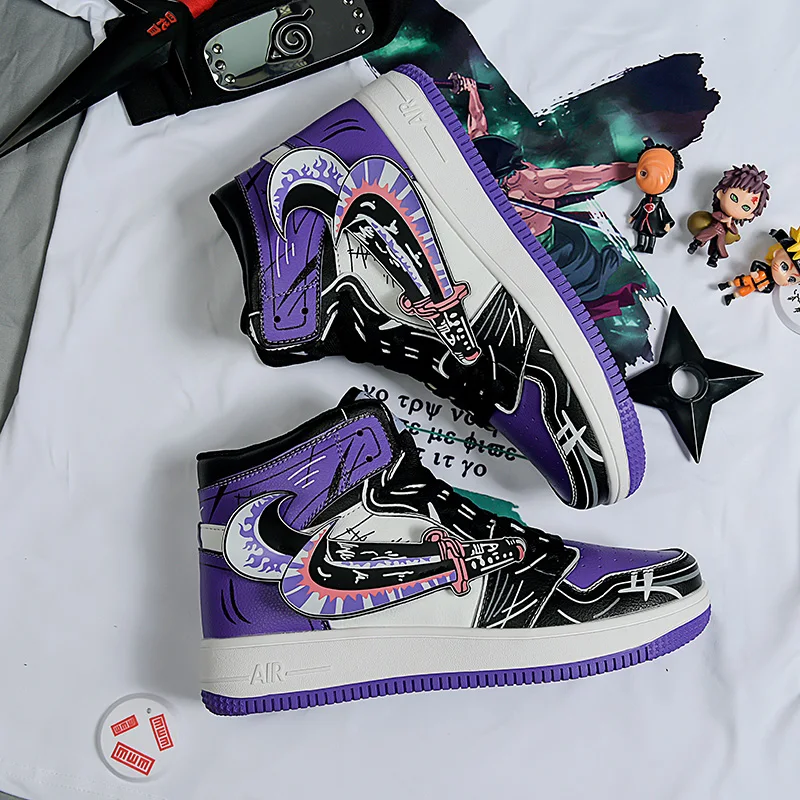 Anime shoes Men's High-top Casual Skateboarding Shoes One Piece Sneakers cosplay Men Casual Shoes Breathable Winter Canvas Shoes
