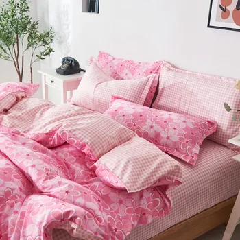 

Best Selling Bedding Set Four-Piece Bed Sheet Set Fitted Bed Sheet Size Cover Pillowcase Full King Single Queen bed set
