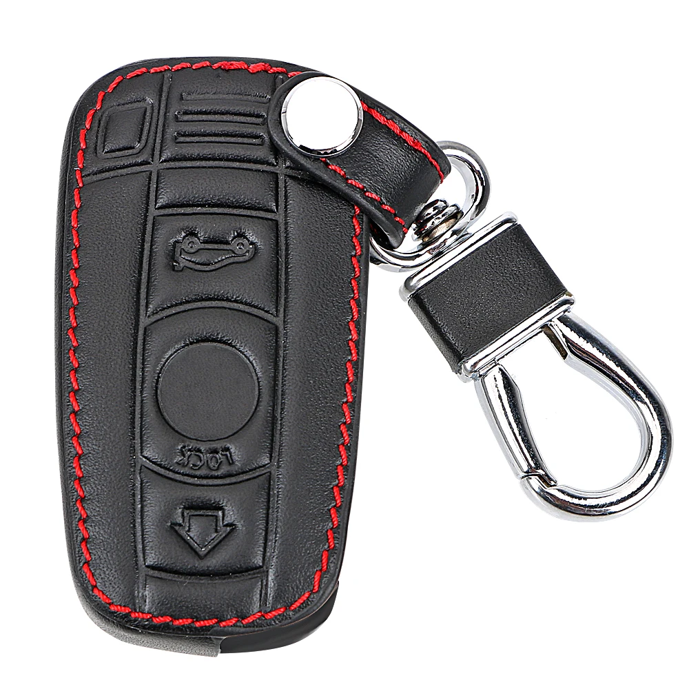 

For BMW E90 E60 E70 E87 3 5 6 Series M3 M5 X1 X5 X6 Z4 Leather Key Case For Car KeyChain Cover Remote Controller Key Holder