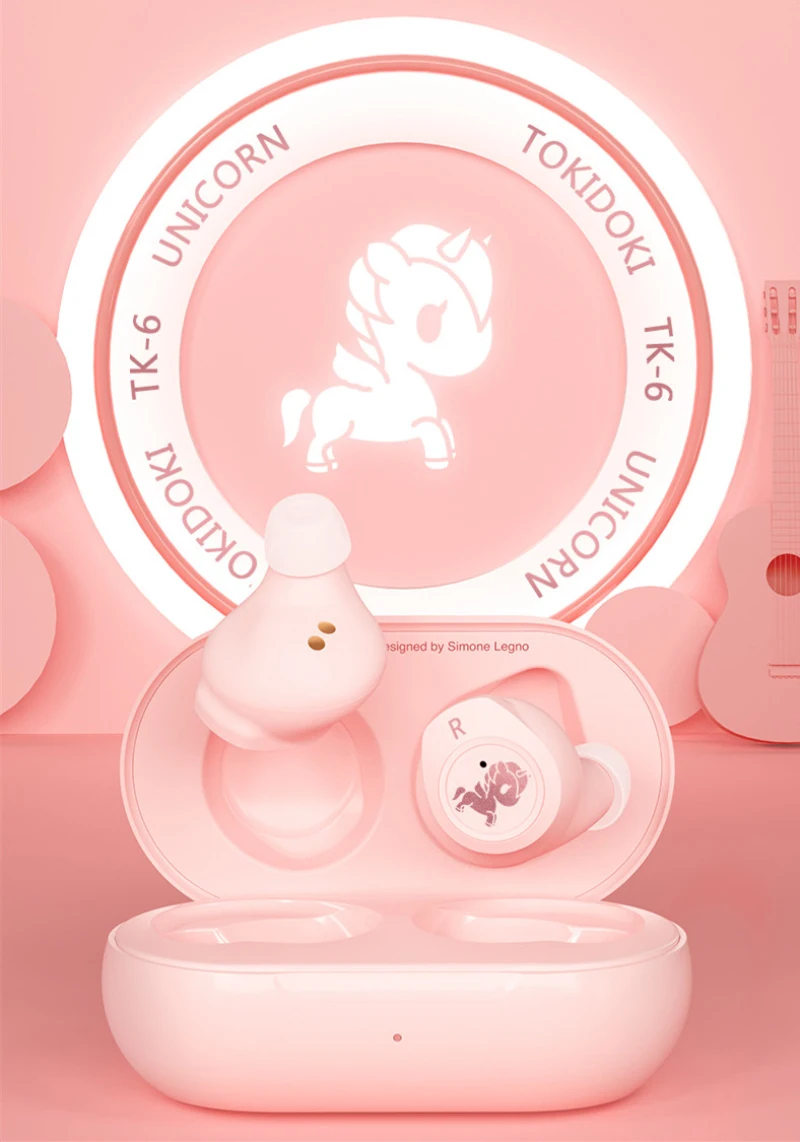 US $57.00 Tokidoki Unicorn TK6 Wireless Bluetooth Headset 50 TwoEar Sports Running InEar Earplugs TWS Cute Girl Gift
