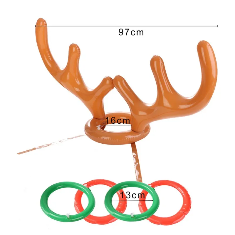 Качественные надувные рождественские подарки с оленем, шапка, кольцо из оленьего рога, игрушки для праздников, вечеринок, праздничные вечерние игрушки, Прямая поставка