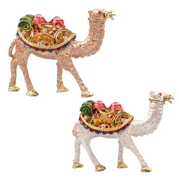 

Camel Trinket Boxes Ornament Crystals ,Hand-painted Patterns Jewelry Storage Box Holder