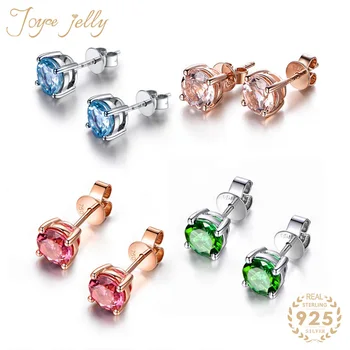 

JoyceJelly 925 Sterling Silver Women Earrings Sapphire Emerald Ruby Gemstone Retro Classic Style Fashion Women Jewelry Wholesale