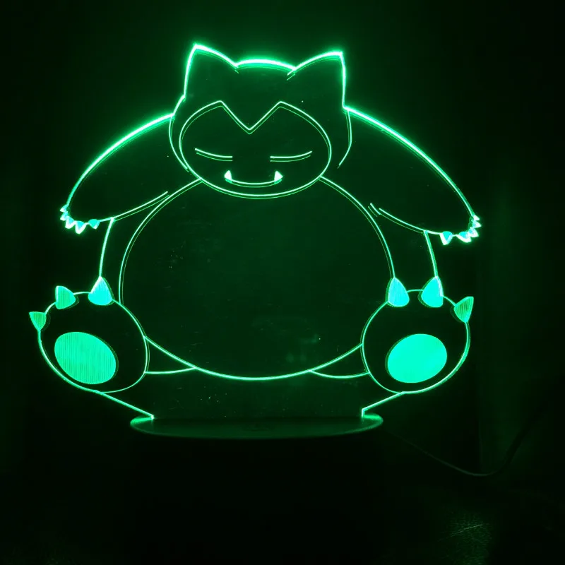 Pokemon Go Snorlax Figure Children's Night Light LED Touch Sensor Bedroom Decorative Lamp Holiday Gift Night Lamp USB Snorlax