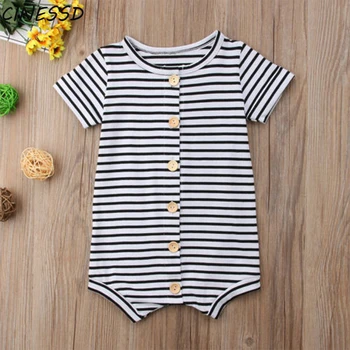 

Brand Summer 2020 Baby Boys Clothes Striped Jumpsuit Short Sleeve Roupas Menino for Baby Boy Body Overalls 0-24M Baby Rompers