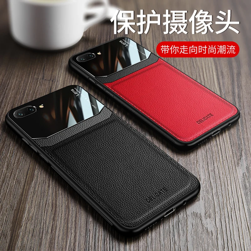 

For Huawei Honor 10 Case Fashion Organic Glass PC Leather Case Cover For Huawei Honor 10 COL-AL00 Skin Pattern Back Cover
