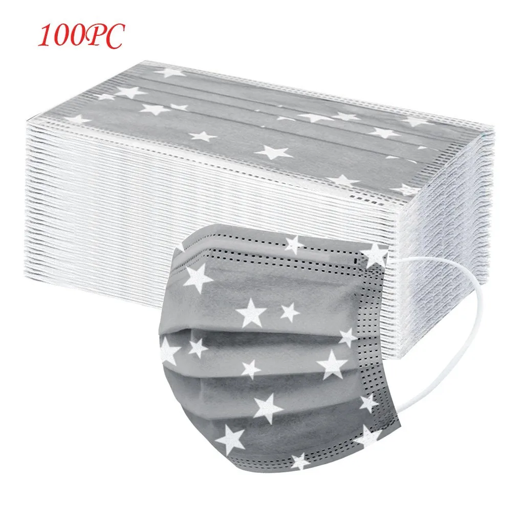 Mascarilla facial desechable para niños, máscara Industrial de 3 capas con sujeción para las orejas, transpirable, con dibujo de cara, 20/100 Uds.