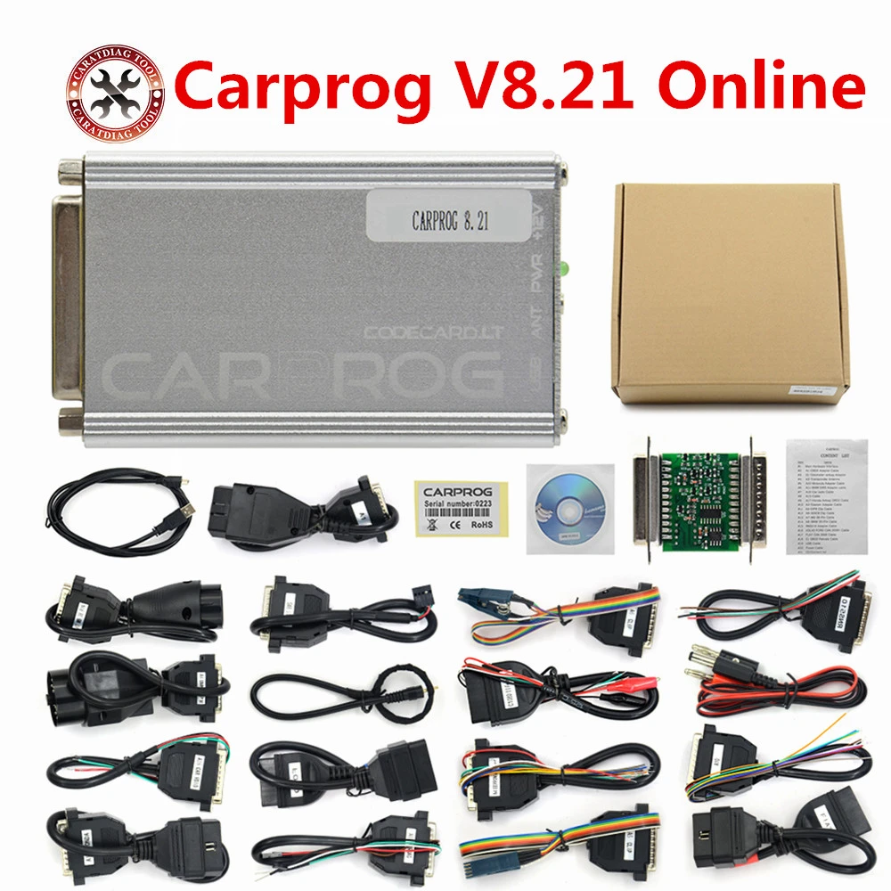 portable car battery charger Carprog Original Full Version V8.21 V10.93 Adapter Programmer Reset IMMO Repair Tool With Keygen Online Free Shipping best car inspection equipment