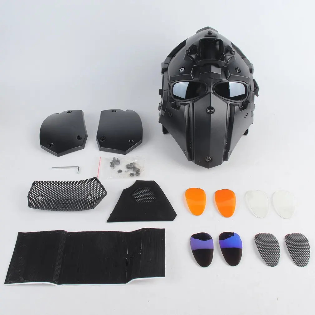 

WoSporT Styleish Helmet With Shroud And Transfer Base New Tactics Outdoor Riding Helmet Masks Helmet