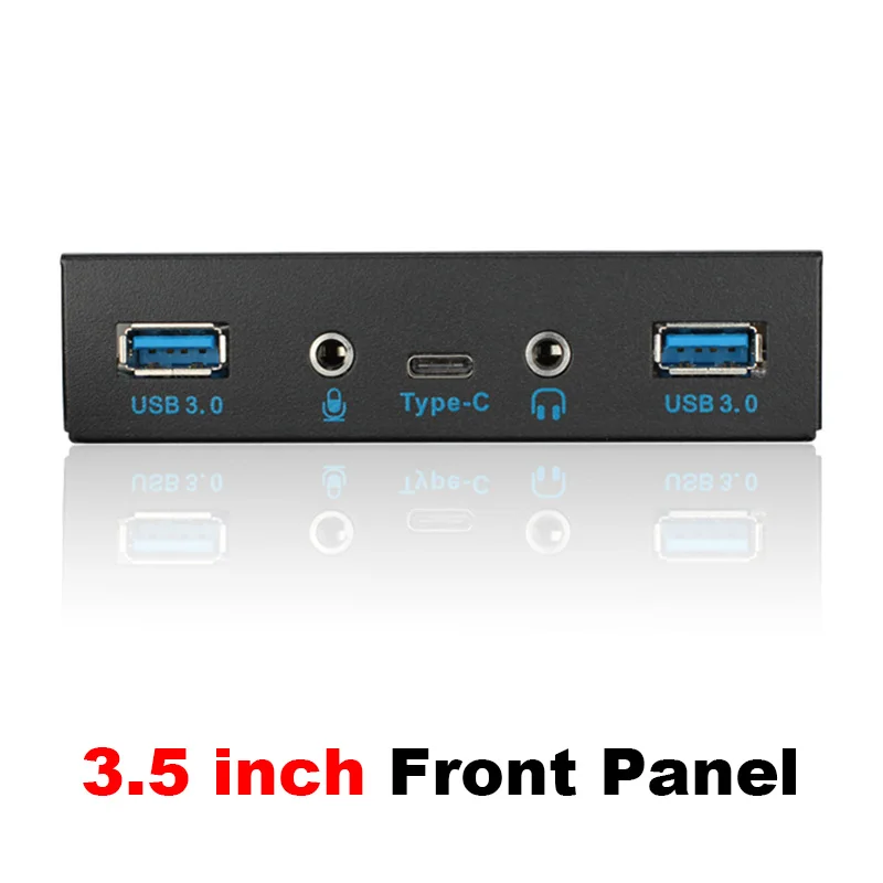 3.5 Panel(C-2U3-AU) 5,25 USB аудио спереди Панель док-станция USB 3,1 USB-C Тип C USB3.0 USB 2,0 многопортовый сплиттер w/встроенный USB 3,0 до 2,5 SATA 3 адаптер - Цвет: 3.5 Panel(C-2U3-AU)